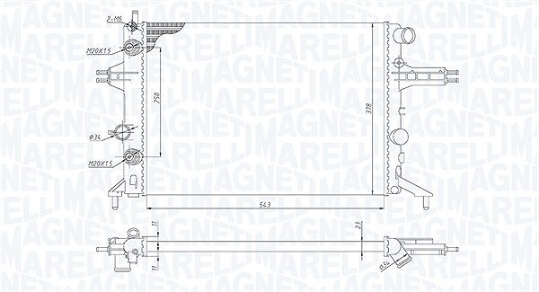Magneti Marelli Kühler, Motorkühlung [Hersteller-Nr. 350213192800] für Vauxhall, Opel
