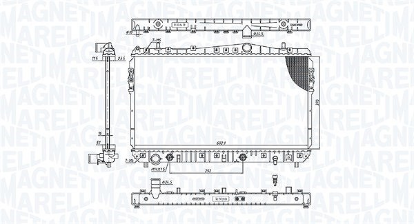 Magneti Marelli Kühler, Motorkühlung [Hersteller-Nr. 350213197500] für Daewoo