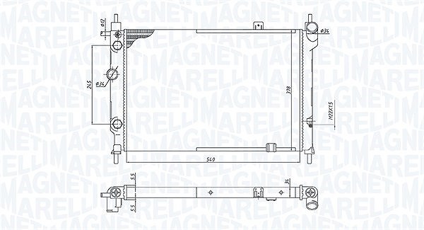 Magneti Marelli Kühler, Motorkühlung [Hersteller-Nr. 350213193200] für Vauxhall, Opel