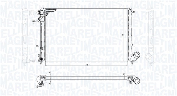 Magneti Marelli Kühler, Motorkühlung [Hersteller-Nr. 350213200100] für Peugeot