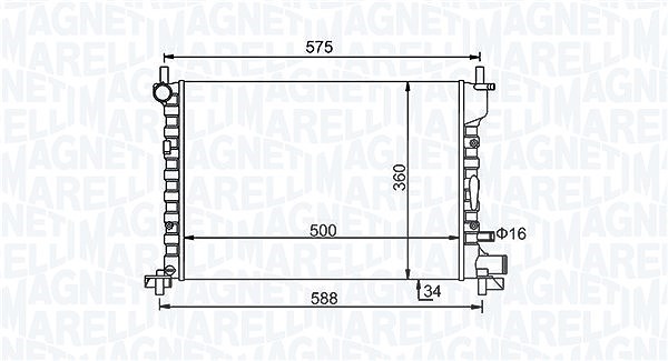 Magneti Marelli Kühler, Motorkühlung [Hersteller-Nr. 350213193300] für Ford, Mazda