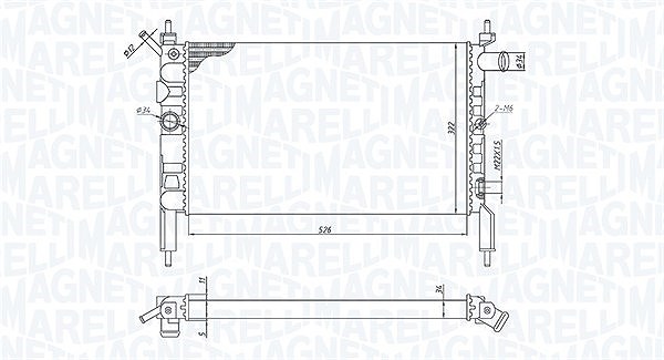 Magneti Marelli Kühler, Motorkühlung [Hersteller-Nr. 350213193800] für Peugeot