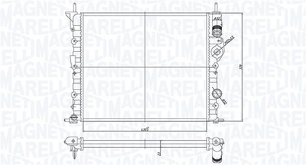 Magneti Marelli Kühler, Motorkühlung [Hersteller-Nr. 350213194700] für Nissan, Renault, Dacia