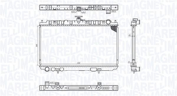 Magneti Marelli Kühler, Motorkühlung [Hersteller-Nr. 350213201300] für Nissan