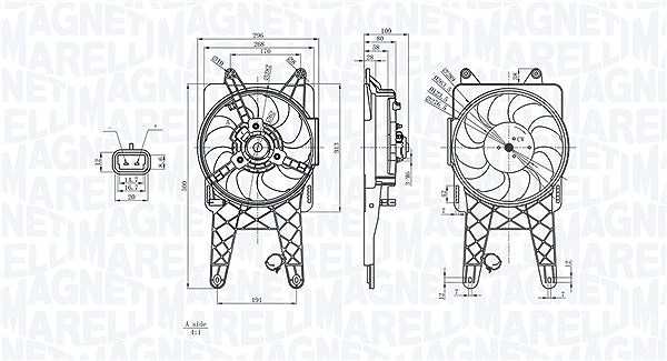 Magneti Marelli Lüfter, Motorkühlung [Hersteller-Nr. 069422818010] für Fiat