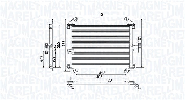Magneti Marelli Kondensator, Klimaanlage [Hersteller-Nr. 350203772000] für Fiat, Citroën, Peugeot