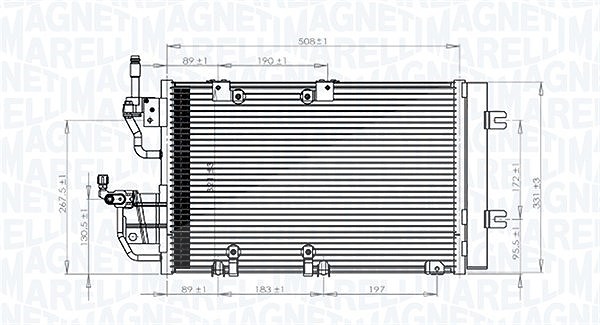 Magneti Marelli Kondensator, Klimaanlage [Hersteller-Nr. 350203771000] für Opel, Vauxhall