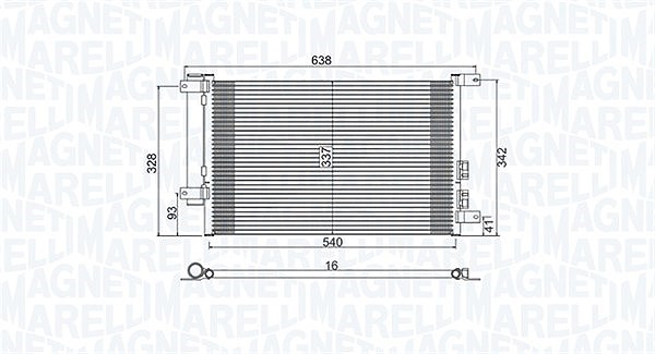 Magneti Marelli Kondensator, Klimaanlage [Hersteller-Nr. 350203733000] für Alfa Romeo
