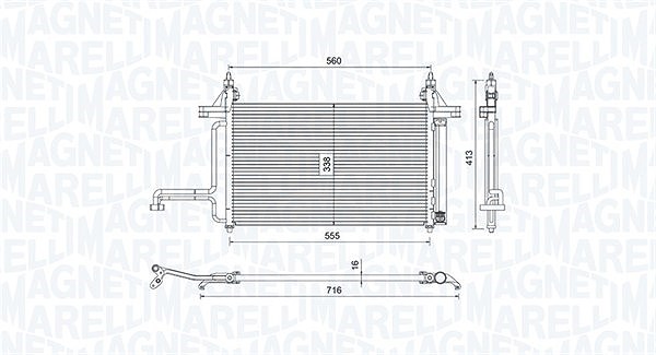 Magneti Marelli Kondensator, Klimaanlage [Hersteller-Nr. 350203732000] für Fiat