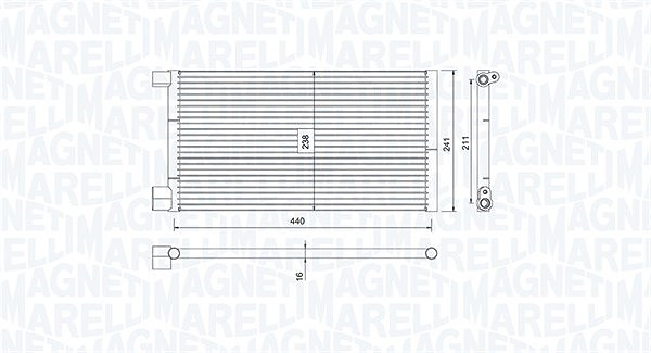 Magneti Marelli Kondensator, Klimaanlage [Hersteller-Nr. 350203731000] für Fiat