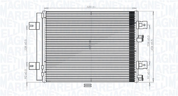Magneti Marelli Kondensator, Klimaanlage [Hersteller-Nr. 350203765000] für Dacia, Lada, Renault