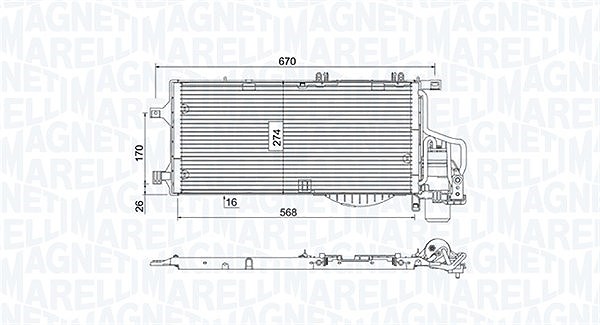 Magneti Marelli Kondensator, Klimaanlage [Hersteller-Nr. 350203783000] für Vauxhall, Opel