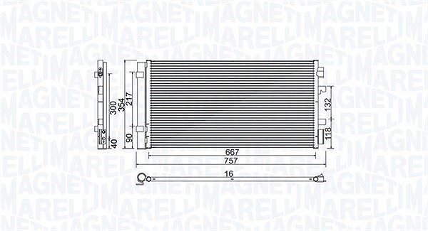 Magneti Marelli Kondensator, Klimaanlage [Hersteller-Nr. 350203762000] für Renault
