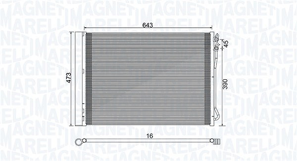 Magneti Marelli Kondensator, Klimaanlage [Hersteller-Nr. 350203781000] für BMW