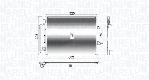 Magneti Marelli Kondensator, Klimaanlage [Hersteller-Nr. 350203780000] für Renault