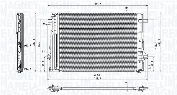 Magneti Marelli Kondensator, Klimaanlage [Hersteller-Nr. 350203758000] für Mercedes-Benz