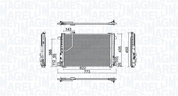 Magneti Marelli Kondensator, Klimaanlage [Hersteller-Nr. 350203755000] für Mercedes-Benz