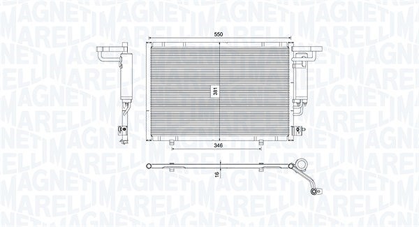 Magneti Marelli Kondensator, Klimaanlage [Hersteller-Nr. 350203754000] für Ford