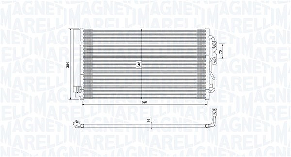 Magneti Marelli Kondensator, Klimaanlage [Hersteller-Nr. 350203751000] für BMW