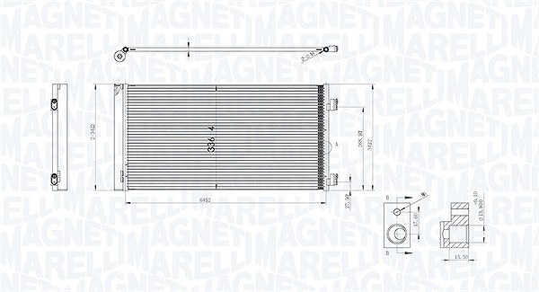 Magneti Marelli Kondensator, Klimaanlage [Hersteller-Nr. 350203747000] für Mini
