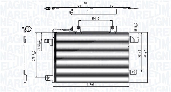 Magneti Marelli Kondensator, Klimaanlage [Hersteller-Nr. 350203745000] für Mercedes-Benz