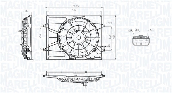 Magneti Marelli Lüfter, Motorkühlung [Hersteller-Nr. 069422796010] für Kia