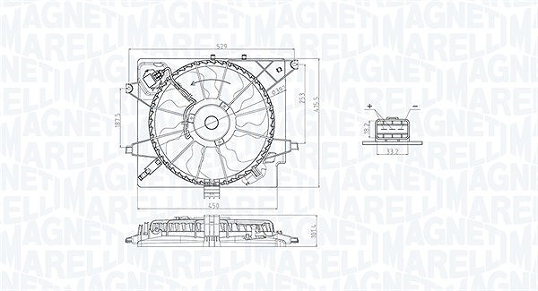 Magneti Marelli Lüfter, Motorkühlung [Hersteller-Nr. 069422789010] für Hyundai, Kia