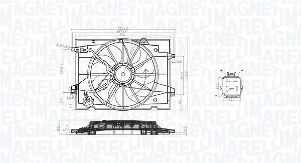 Magneti Marelli Lüfter, Motorkühlung [Hersteller-Nr. 069422784010] für Hyundai, Kia