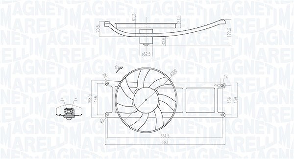 Magneti Marelli Lüfter, Motorkühlung [Hersteller-Nr. 069422715010] für Fiat