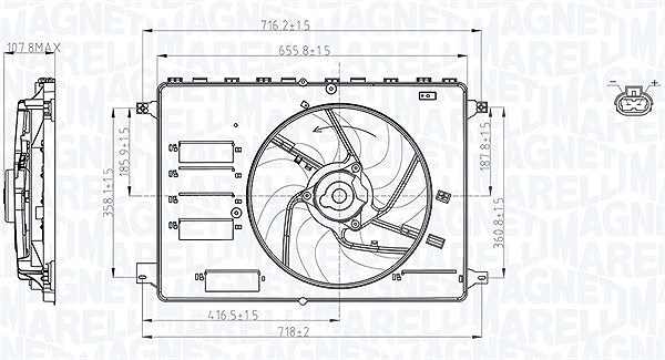 Magneti Marelli Lüfter, Motorkühlung [Hersteller-Nr. 069422761010] für Ford