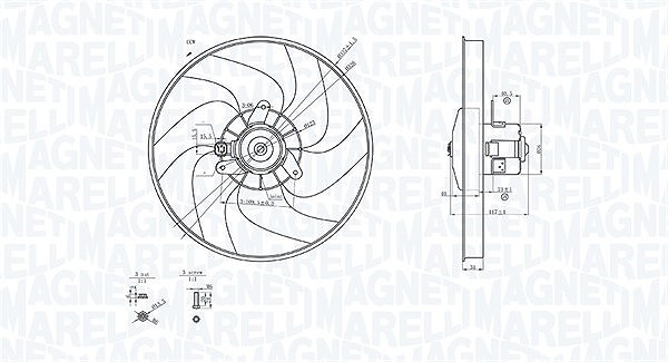 Magneti Marelli Lüfter, Motorkühlung [Hersteller-Nr. 069422756010] für Peugeot, Citroën