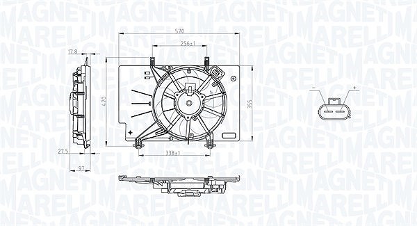 Magneti Marelli Lüfter, Motorkühlung [Hersteller-Nr. 069422734010] für Ford