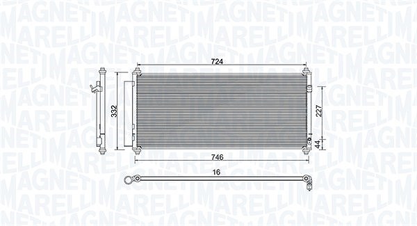 Magneti Marelli Kondensator, Klimaanlage [Hersteller-Nr. 350203973000] für Honda