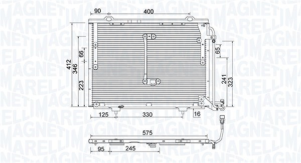 Magneti Marelli Kondensator, Klimaanlage [Hersteller-Nr. 350203945000] für Mercedes-Benz