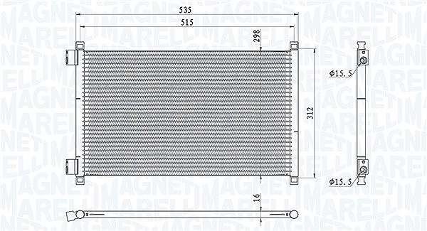Magneti Marelli Kondensator, Klimaanlage [Hersteller-Nr. 350203944000] für Fiat
