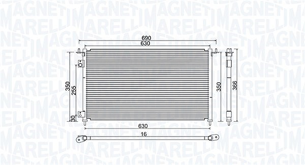 Magneti Marelli Kondensator, Klimaanlage [Hersteller-Nr. 350203970000] für Honda
