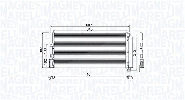 Magneti Marelli Kondensator, Klimaanlage [Hersteller-Nr. 350203969000] für Fiat