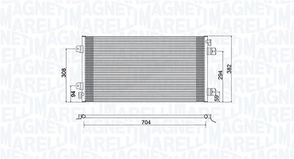 Magneti Marelli Kondensator, Klimaanlage [Hersteller-Nr. 350203941000] für Vauxhall, Opel, Renault