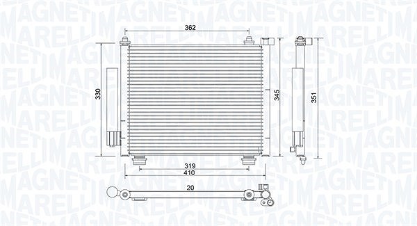 Magneti Marelli Kondensator, Klimaanlage [Hersteller-Nr. 350203993000] für Opel, Suzuki