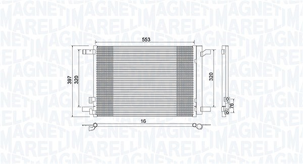 Magneti Marelli Kondensator, Klimaanlage [Hersteller-Nr. 350203964000] für Audi, Skoda, Cupra, Seat, VW