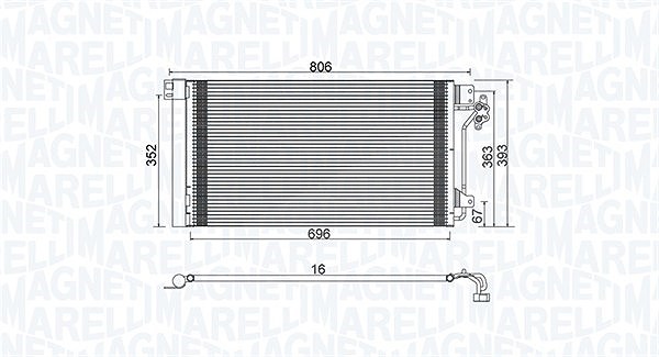 Magneti Marelli Kondensator, Klimaanlage [Hersteller-Nr. 350203962000] für VW