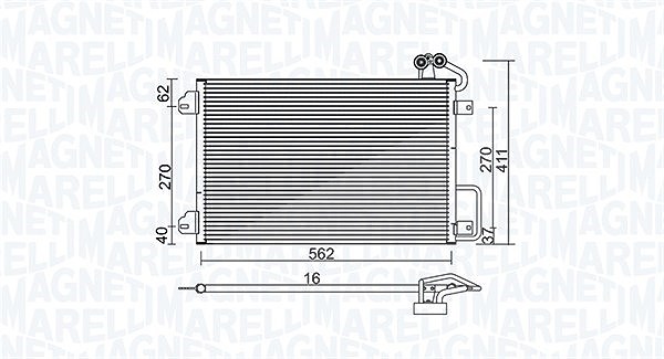 Magneti Marelli Kondensator, Klimaanlage [Hersteller-Nr. 350203938000] für Renault