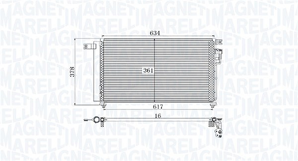 Magneti Marelli Kondensator, Klimaanlage [Hersteller-Nr. 350203961000] für Kia