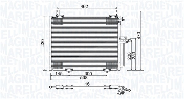 Magneti Marelli Kondensator, Klimaanlage [Hersteller-Nr. 350203988000] für Mercedes-Benz