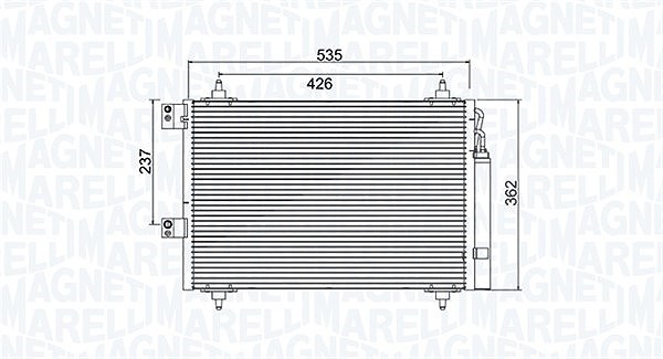 Magneti Marelli Kondensator, Klimaanlage [Hersteller-Nr. 350203936000] für Peugeot, Citroën