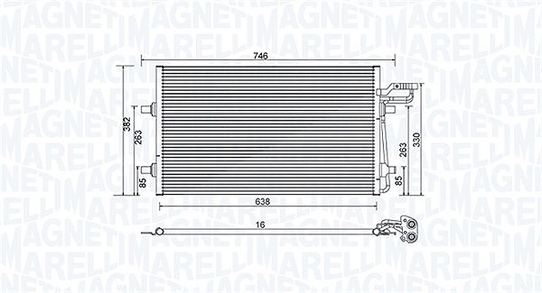 Magneti Marelli Kondensator, Klimaanlage [Hersteller-Nr. 350203934000] für Volvo
