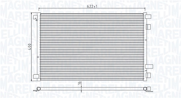 Magneti Marelli Kondensator, Klimaanlage [Hersteller-Nr. 350203932000] für Renault