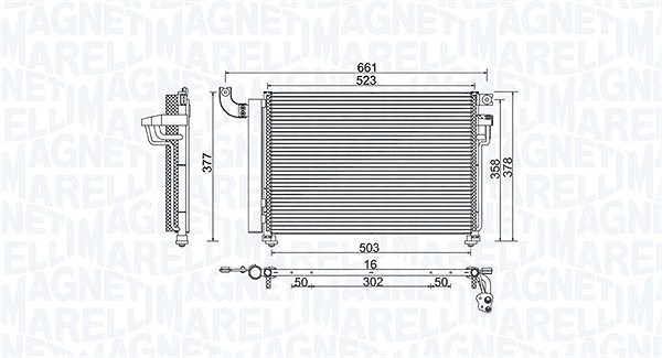 Magneti Marelli Kondensator, Klimaanlage [Hersteller-Nr. 350203982000] für Kia