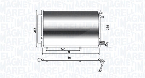 Magneti Marelli Kondensator, Klimaanlage [Hersteller-Nr. 350203930000] für Ford