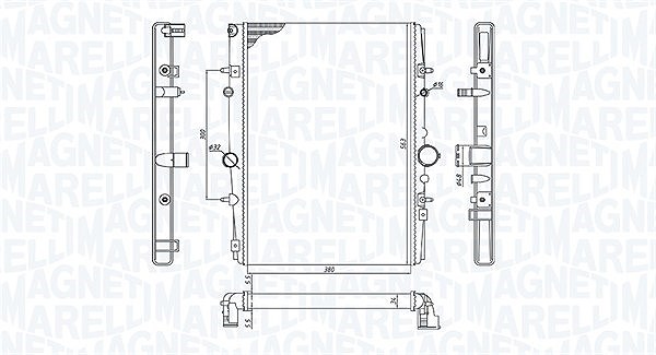 Magneti Marelli Kühler, Motorkühlung [Hersteller-Nr. 350213199400] für Peugeot, Citroën